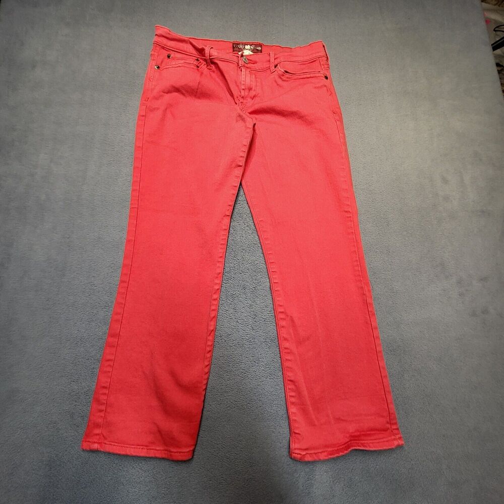 Lucky Brand Pants Womens 8 Red Sweet Crop Stretch Distressed